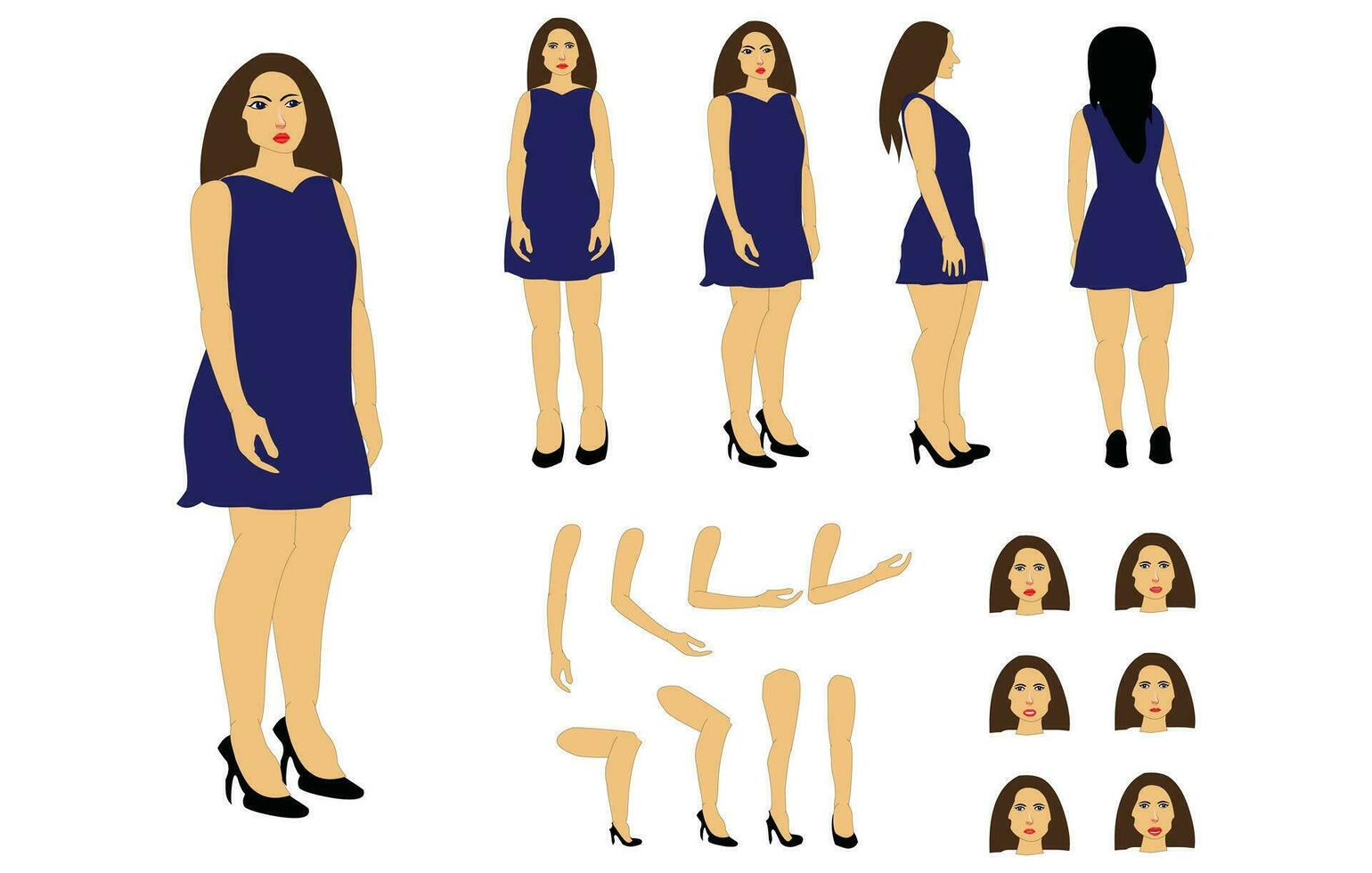 moderno mujer dibujos animados personaje vector