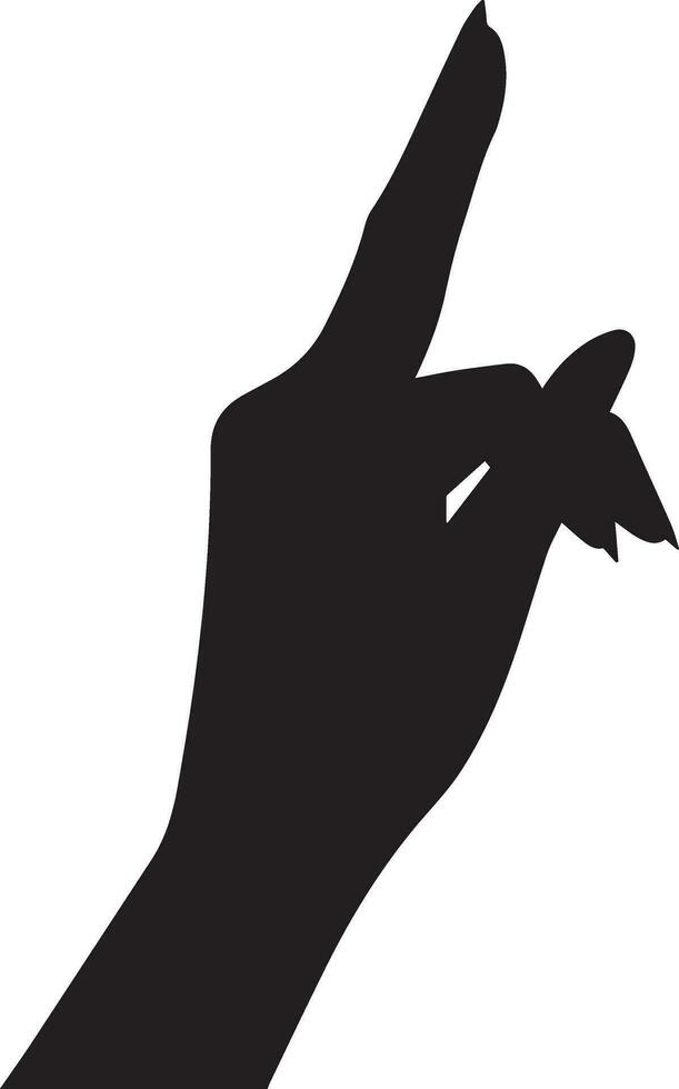 Woman hand finger vector silhouette 4