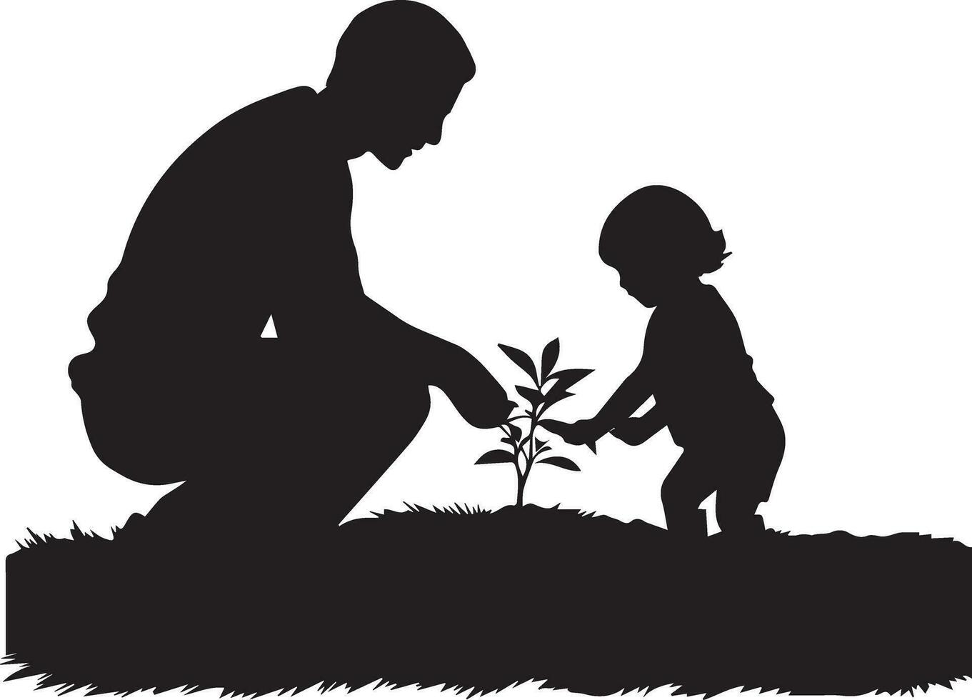 tree plantation vector silhouette 11