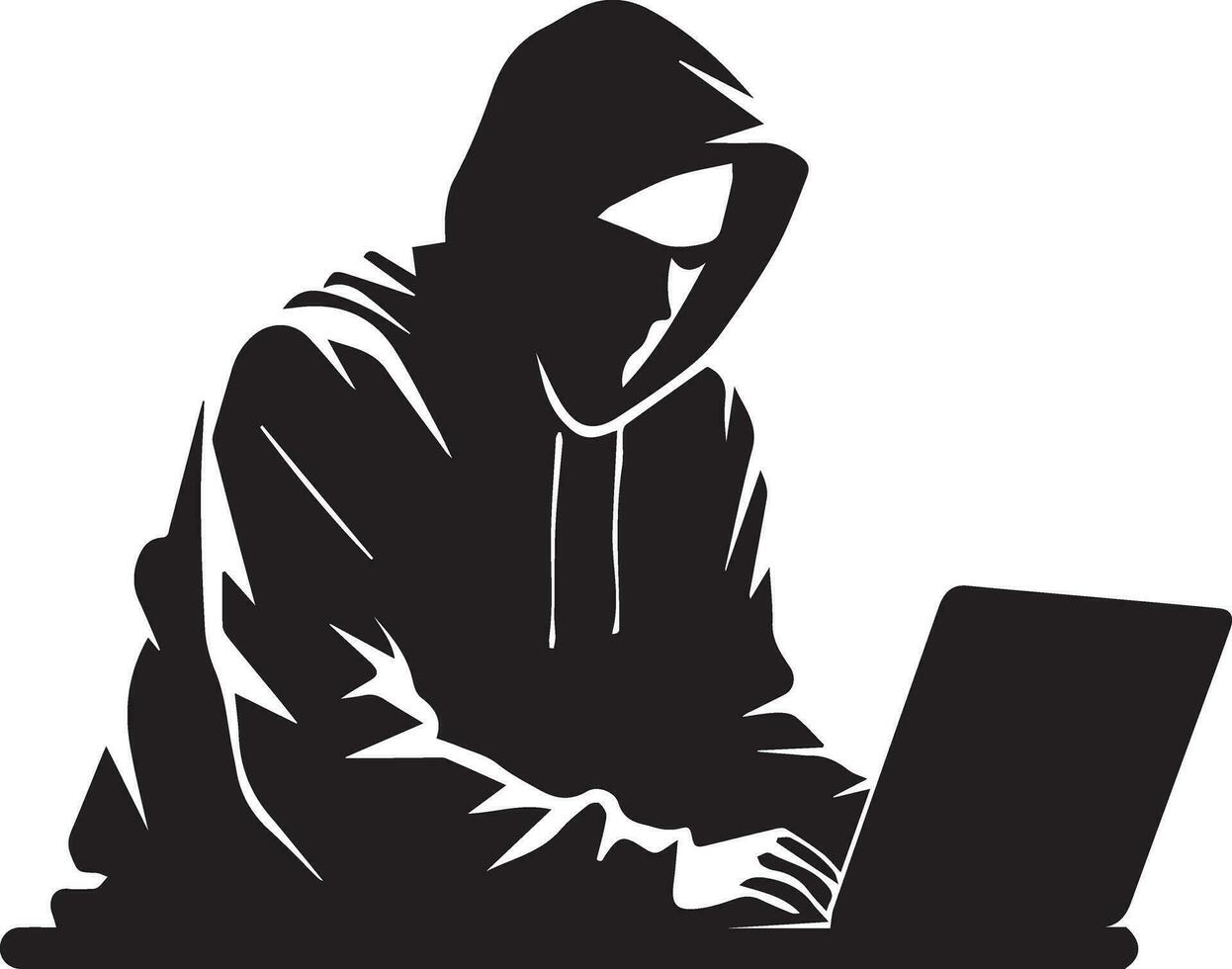 Hacker vector silhouette illustration 9