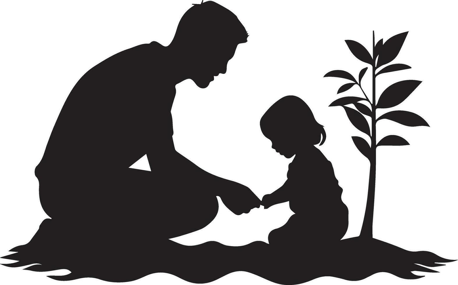 tree plantation vector silhouette 13