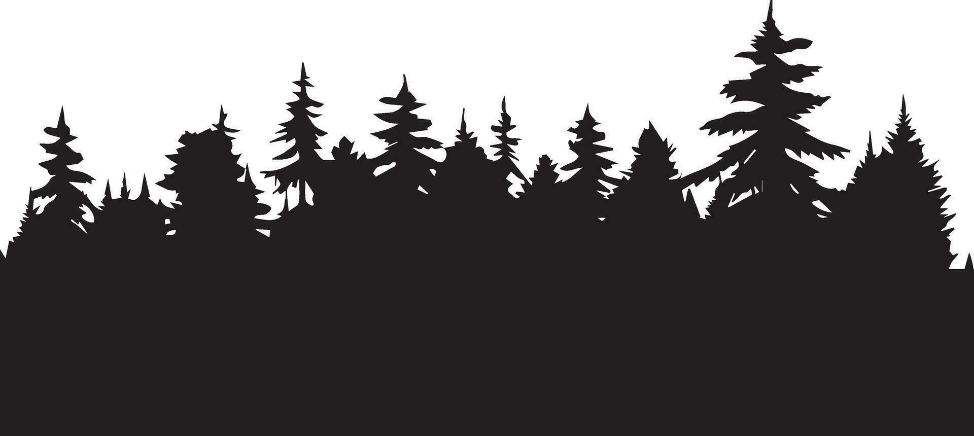 bosque vector silueta ilustración 12