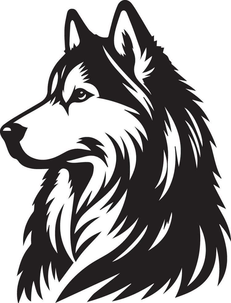 Siberian husky dog vector silhouette 12