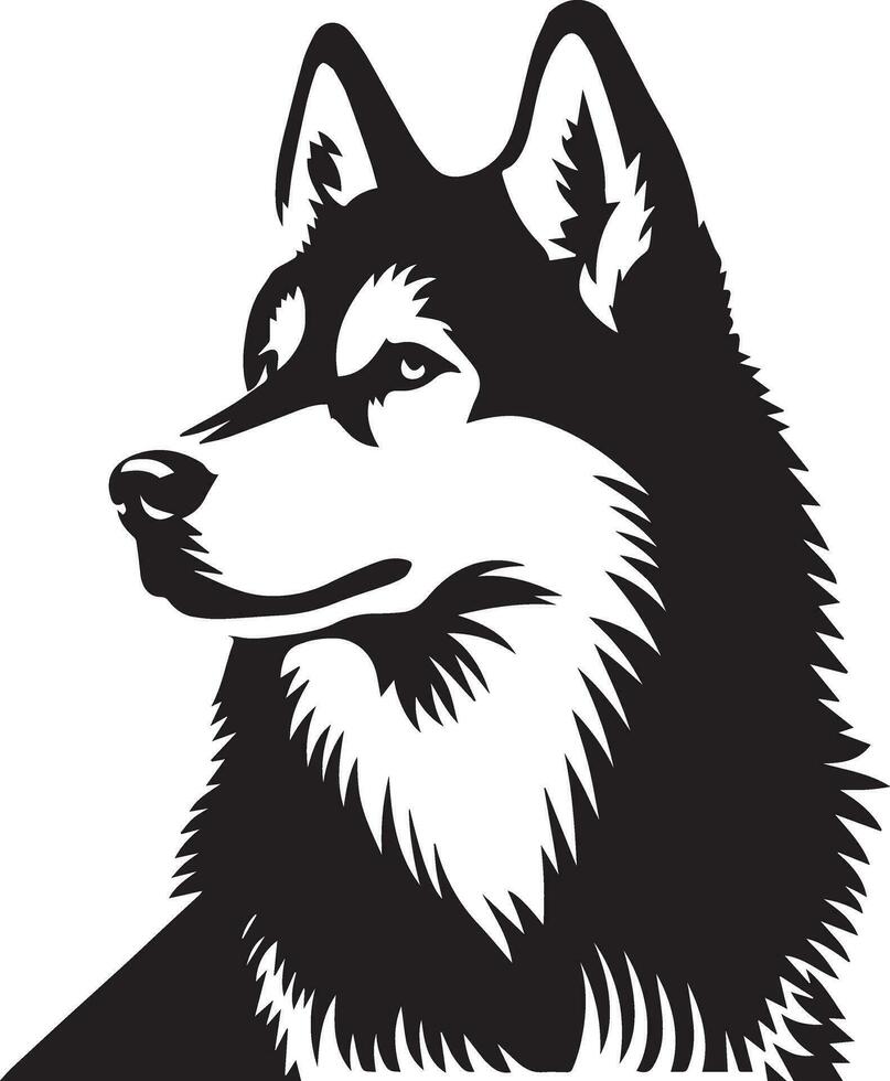 Siberian husky dog vector silhouette 13