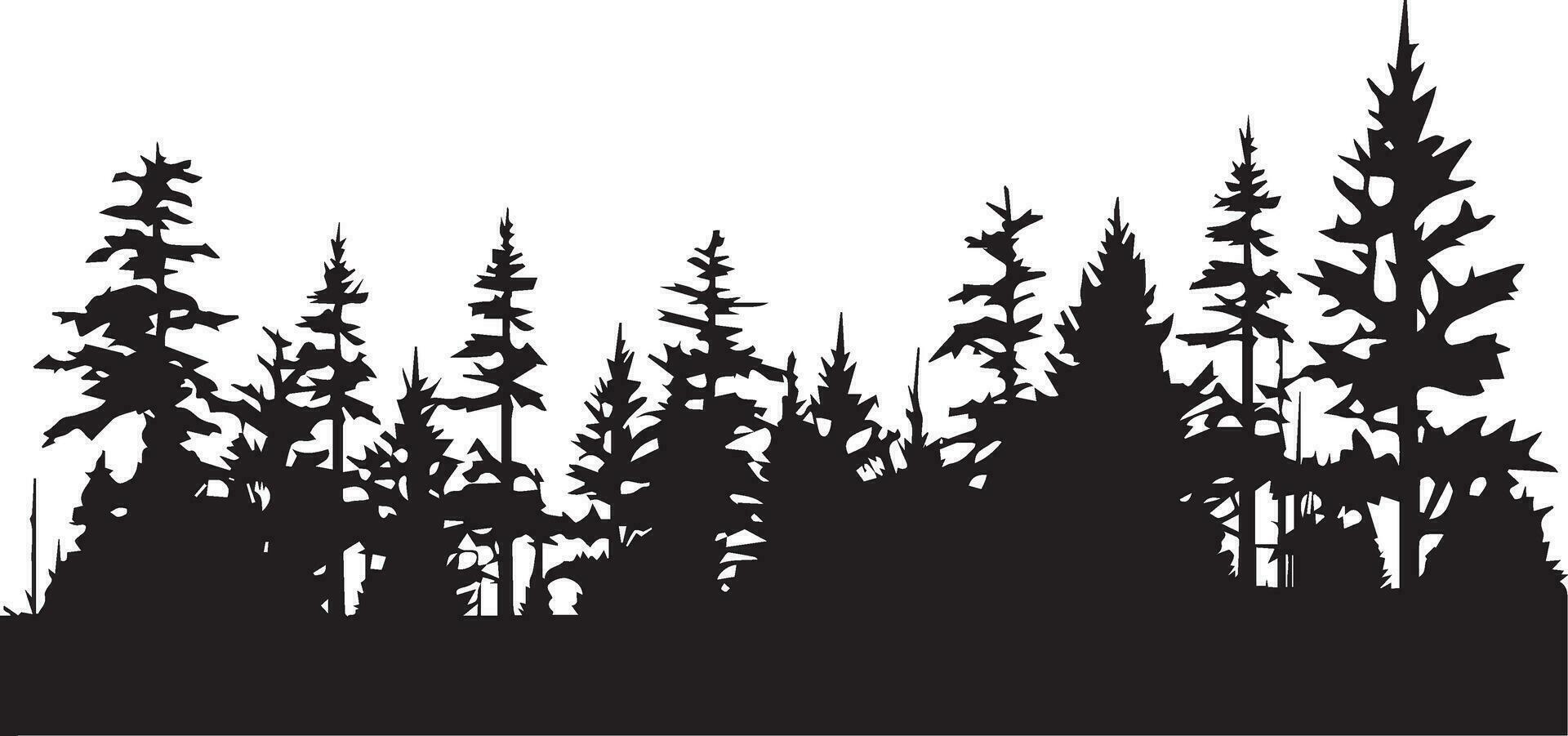 bosque vector silueta ilustración 14