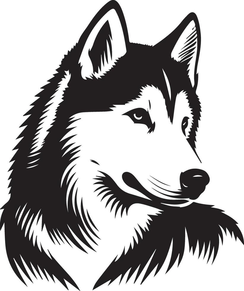 Siberian husky dog vector silhouette 9