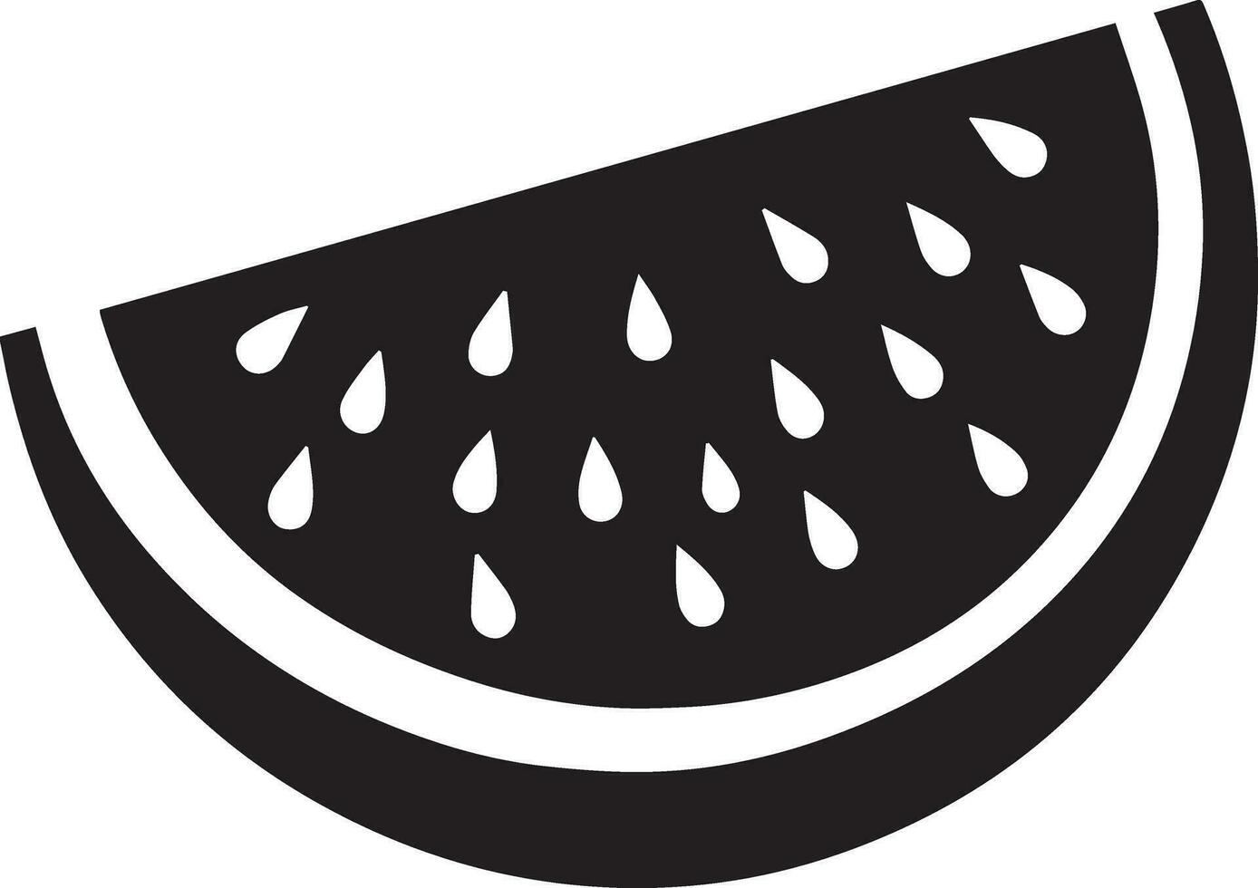 Watermelon vector silhouette, Watermelon Fruit vector, flat illustration