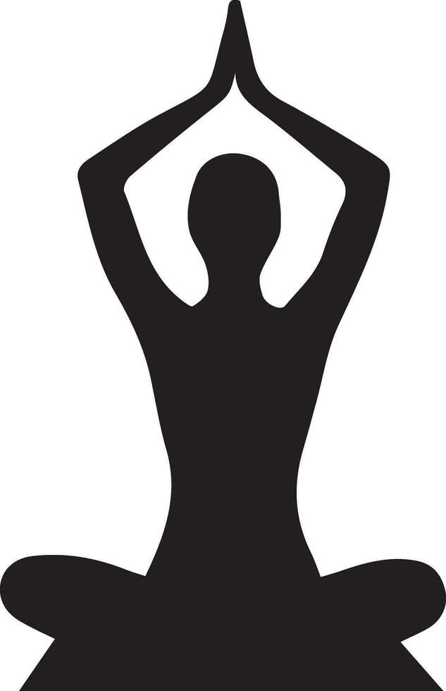 Woman Yoga Pose vector silhouette illustration