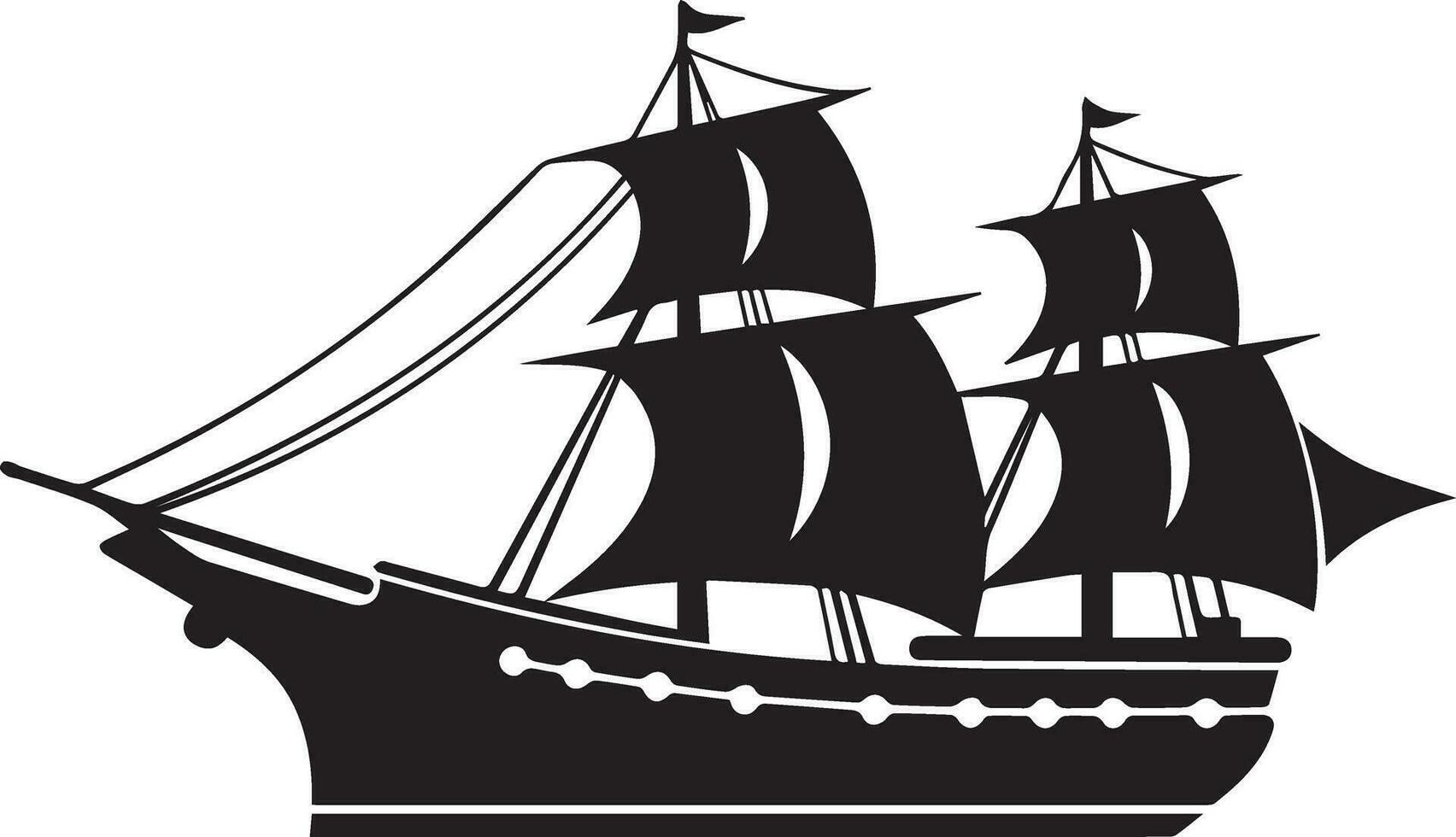 ship vector silhouette illustration