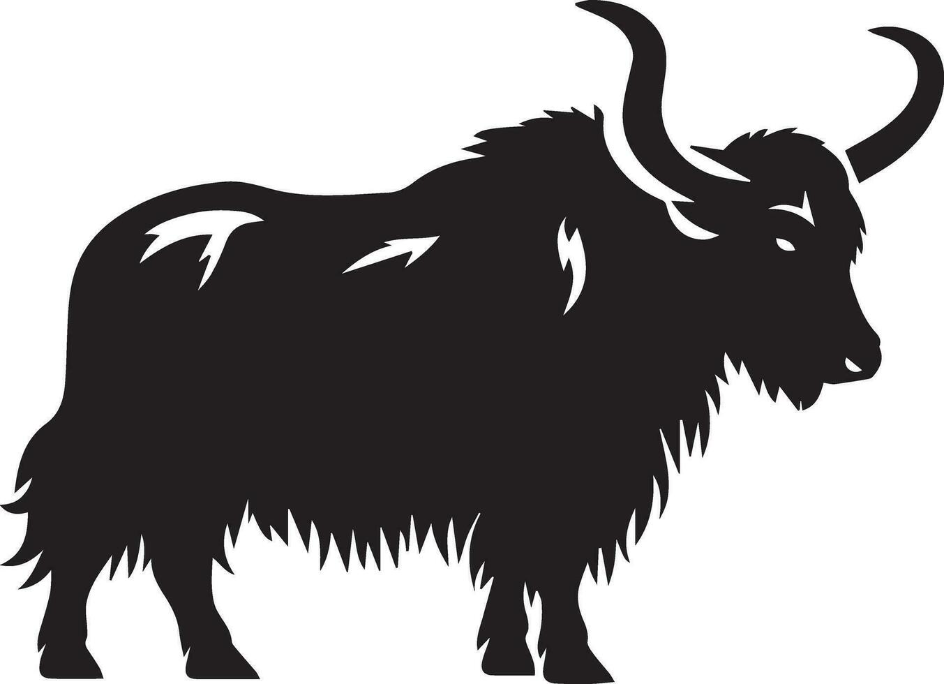 Yak animal vector silhouette illustration black color