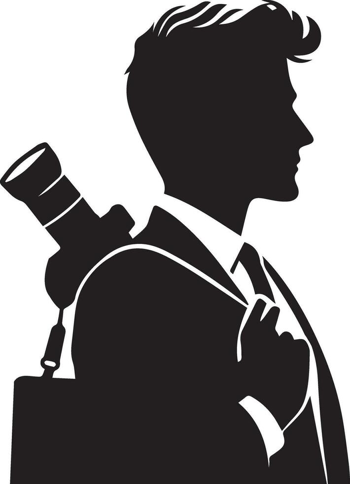 Male news presenter vector silhouette