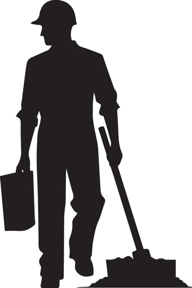 Worker vector silhouette illustration