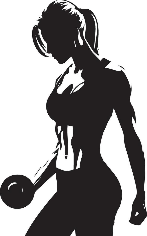 Woman Doing Gym Vector silhouette illustration black color