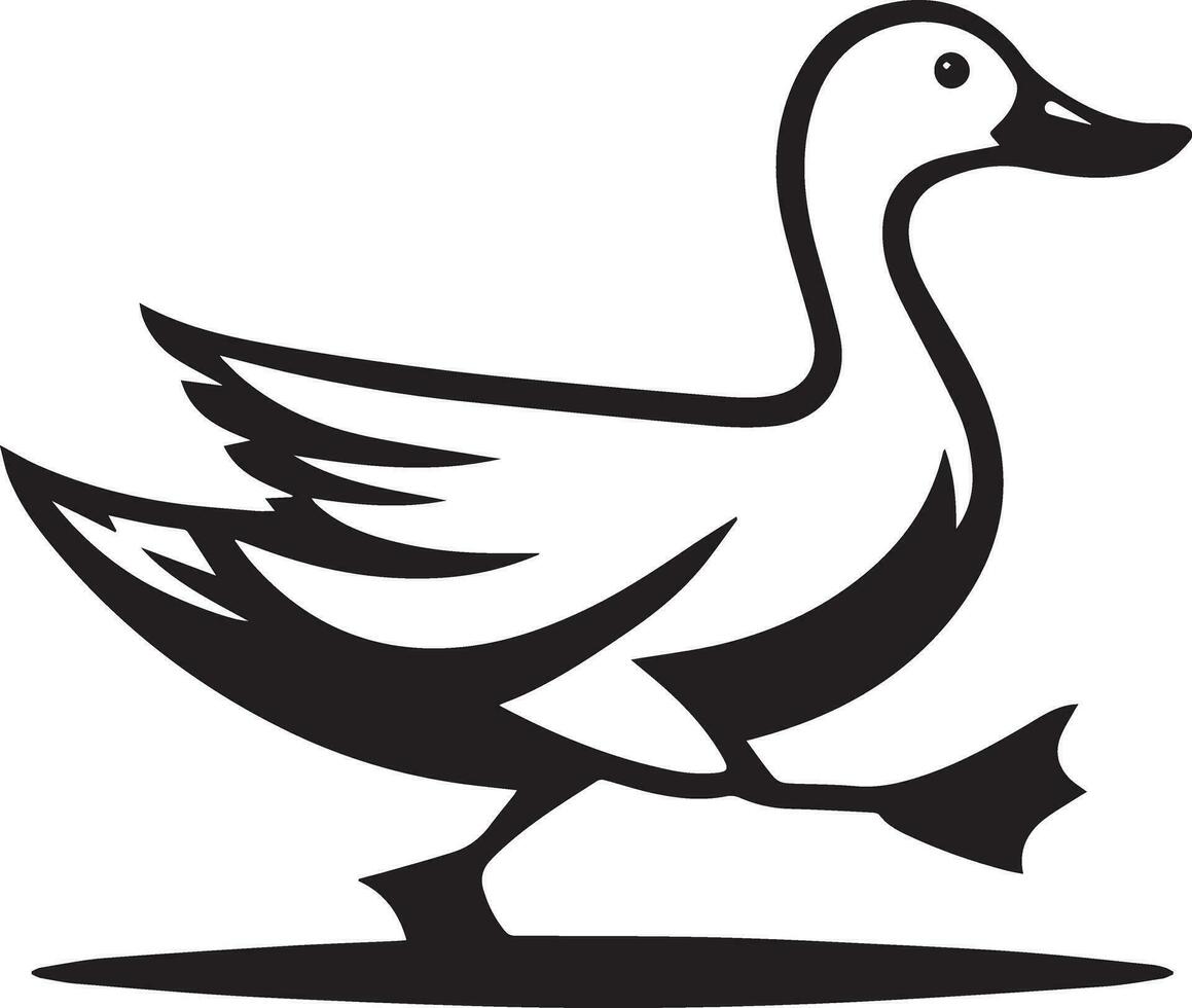 Flying Duck vector silhouette illustration black color