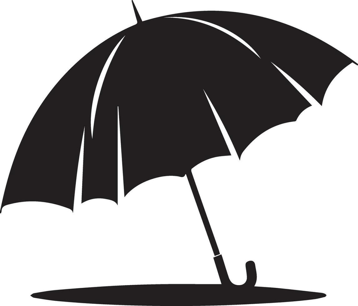 Umbrella vector silhouette illustration, umbrella flat illustration