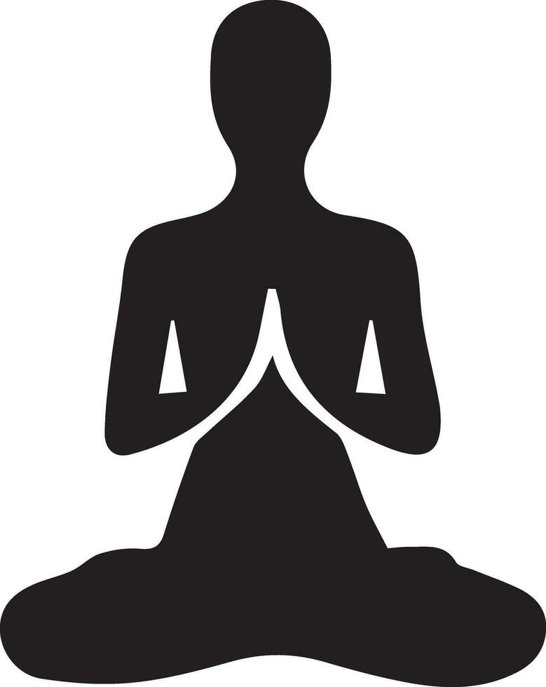 Woman Yoga Pose vector silhouette illustration