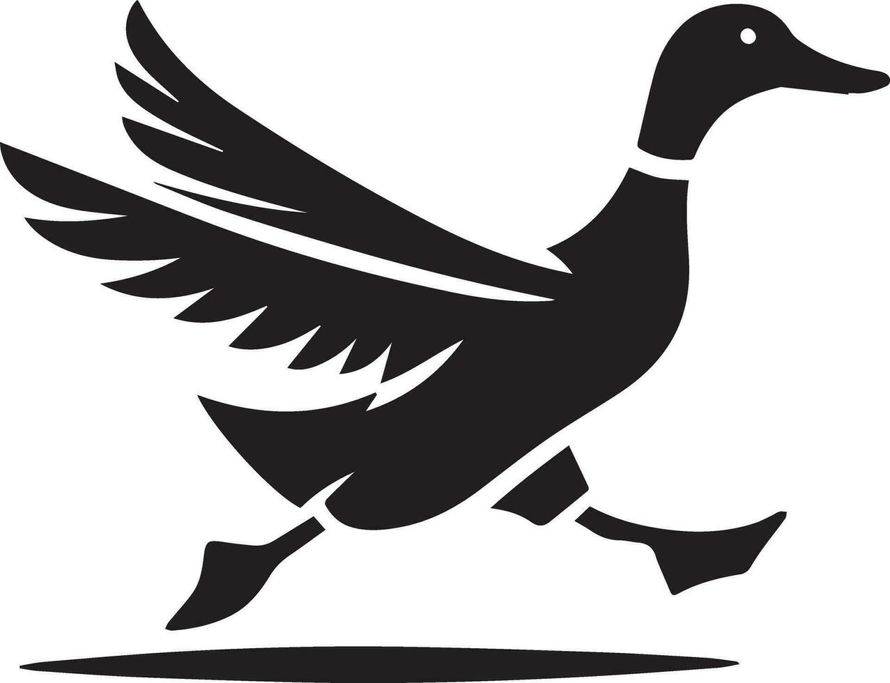 Flying Duck vector silhouette illustration black color