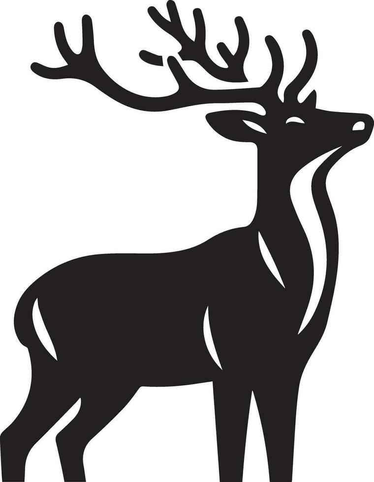 Deer vector silhouette illustration black color