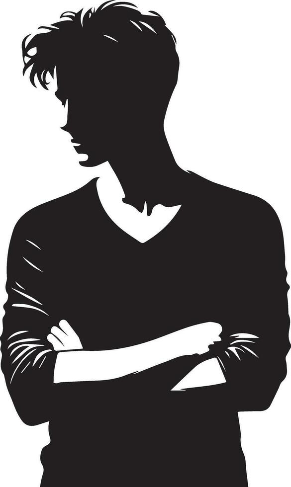 man pose vector silhouette illustration black color 3