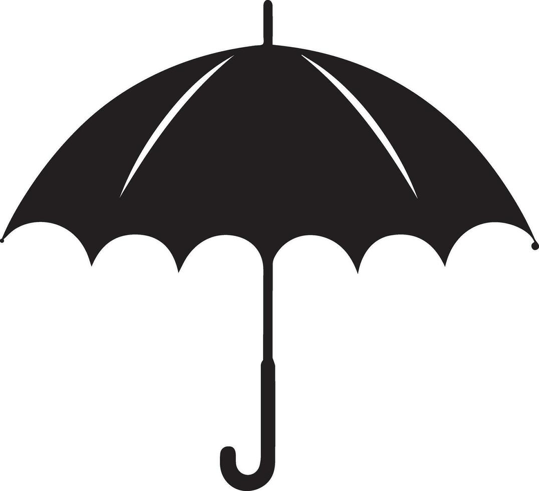 Umbrella vector silhouette illustration, umbrella flat illustration
