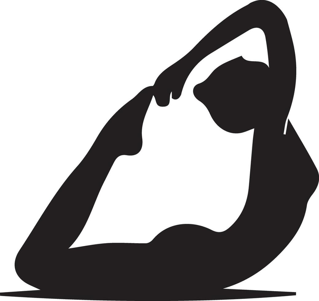 Woman Yoga Pose vector silhouette illustration