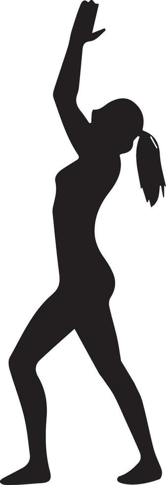 Woman Yoga Pose vector silhouette illustration