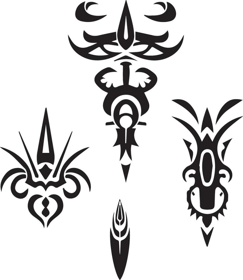 tribal tatuaje diseño vector silueta ilustración, tribal tatuaje diseño