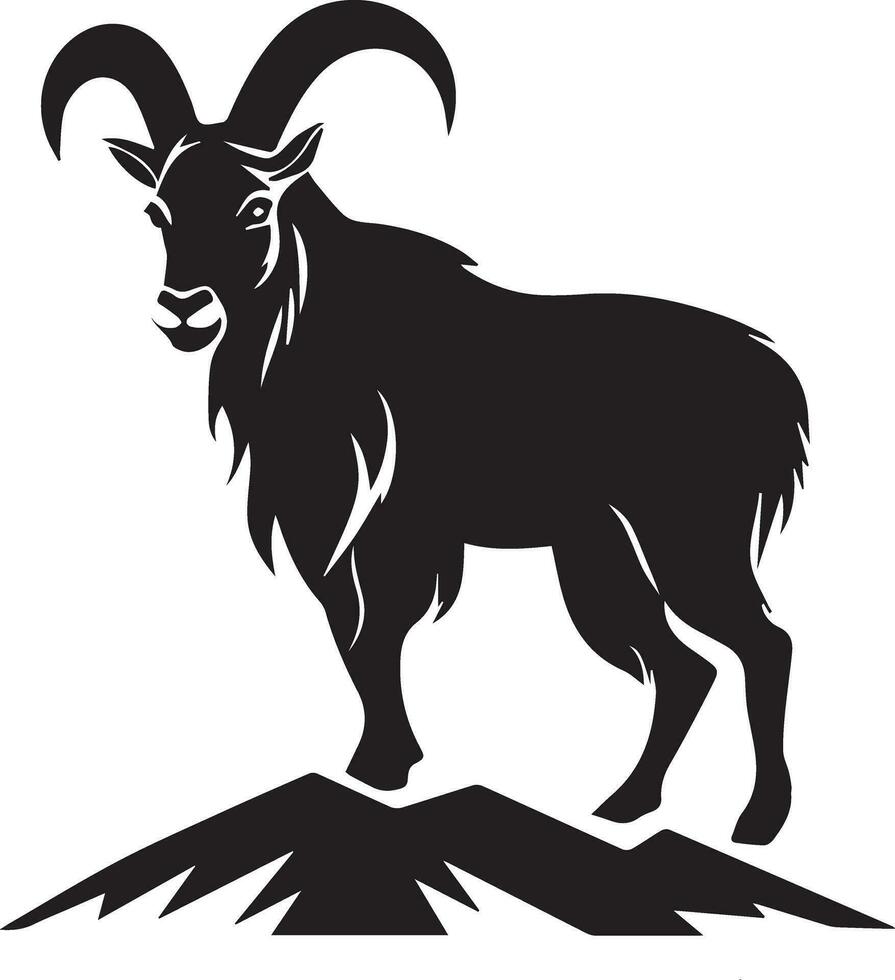 Goat vector logo illustration black color