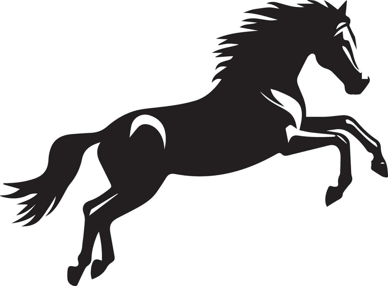 A Horse Running vector silhouette illustration