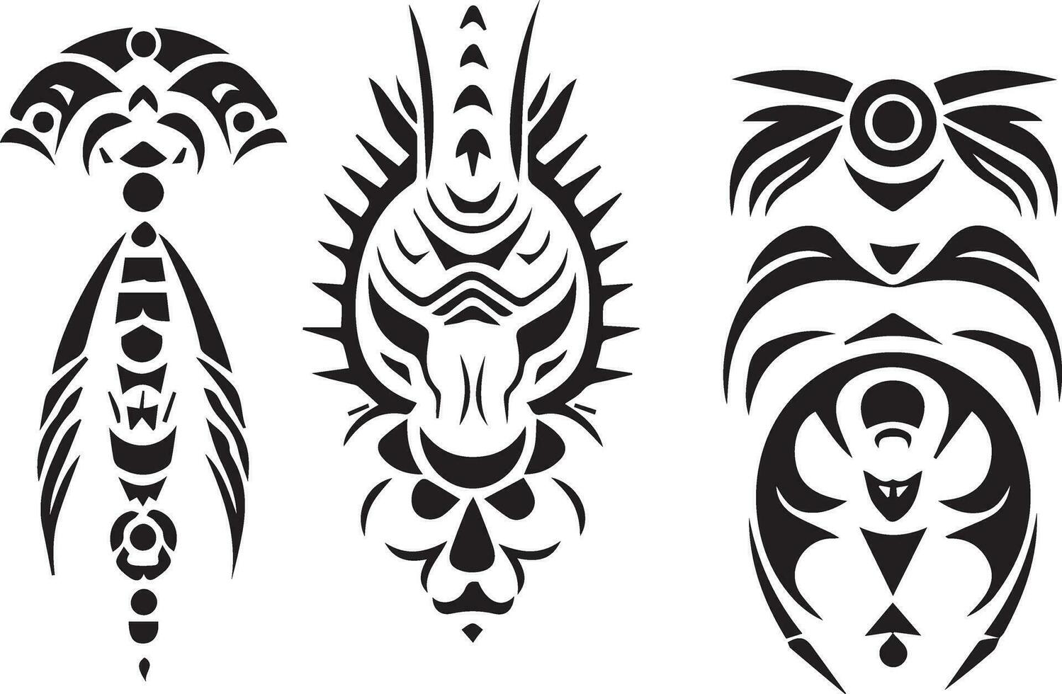 Tribal tattoo design vector silhouette illustration, tribal tattoo ...