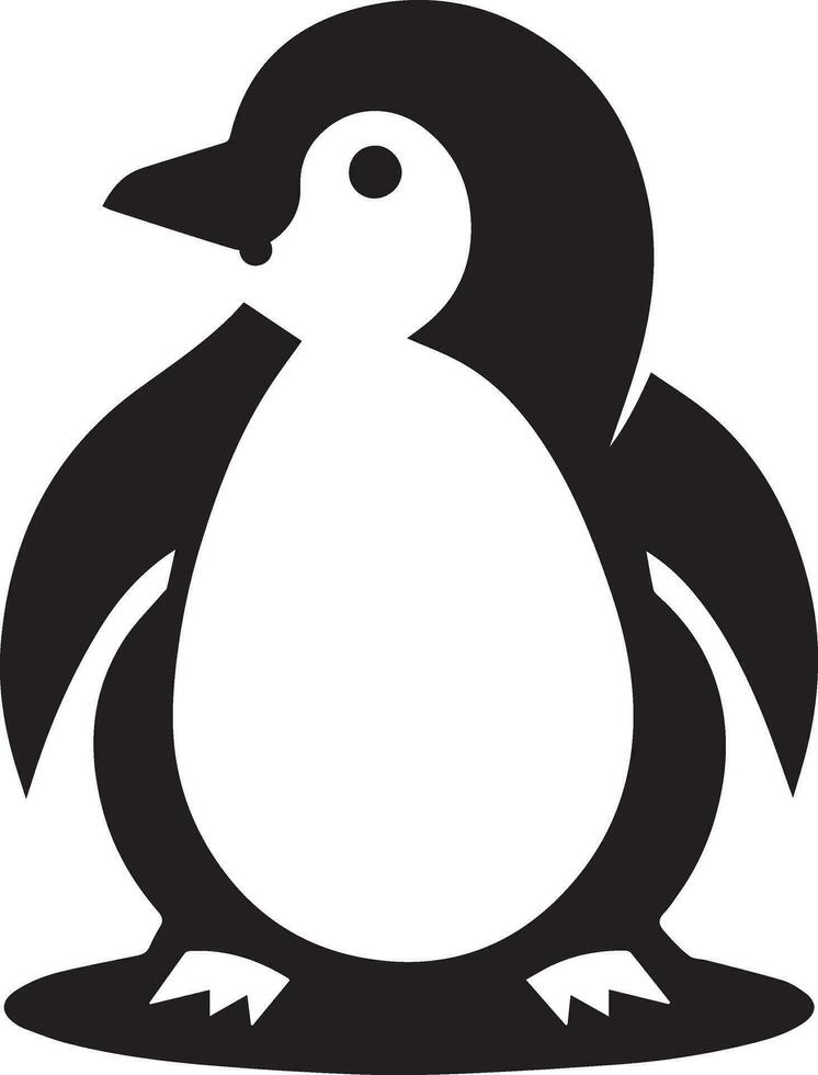 penguin flat style vector silhouette 12