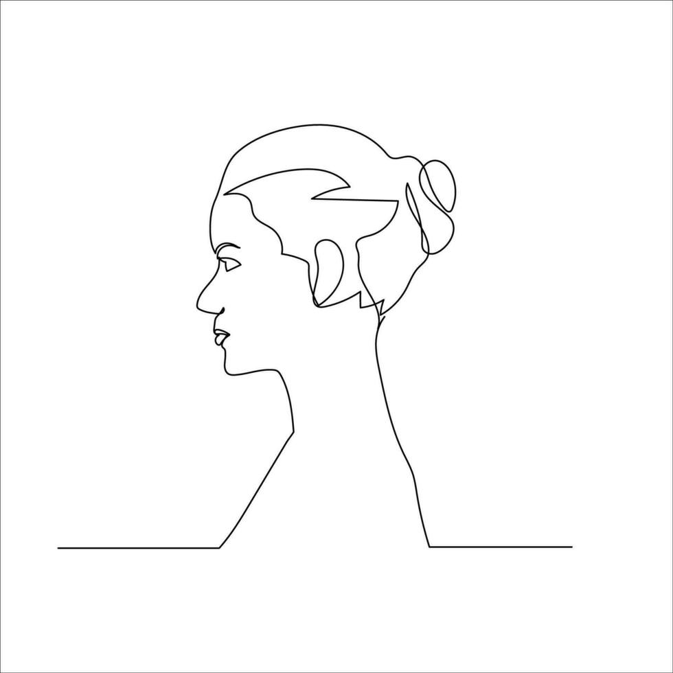 Girl line art stock vector