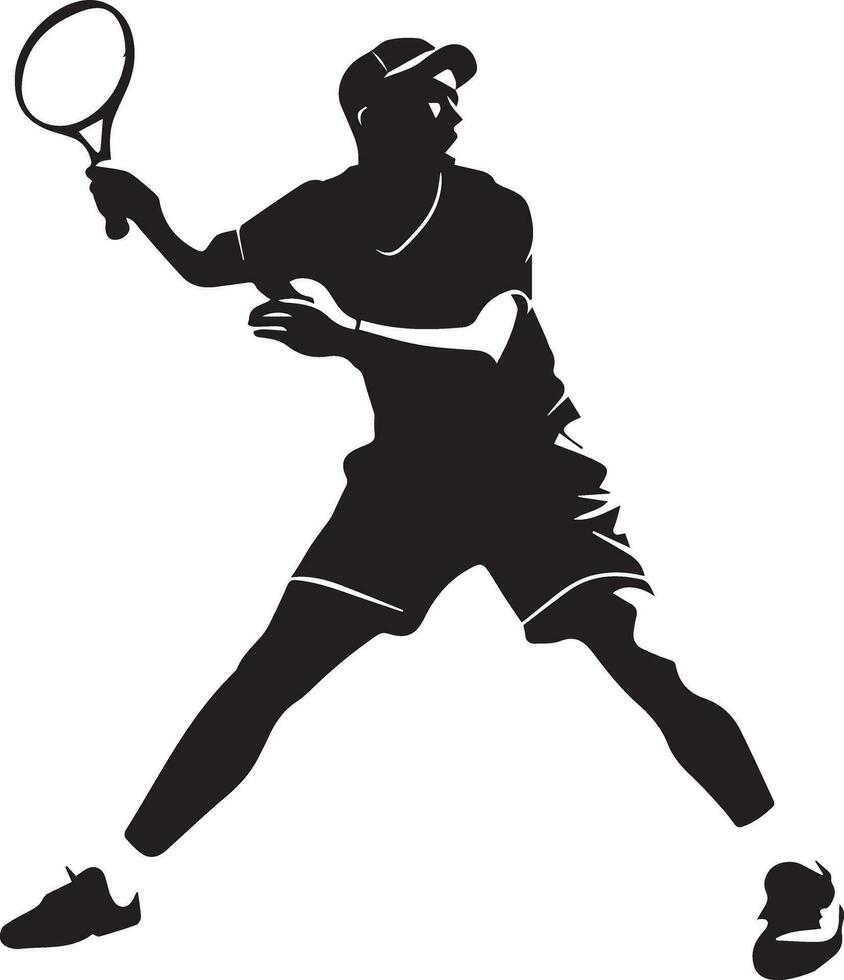 tennis player vector silhouette