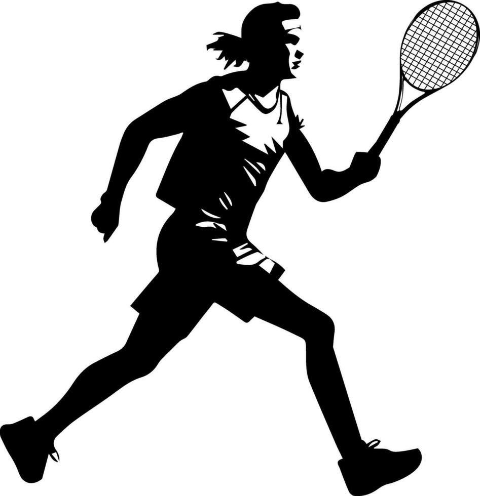 tennis player vector silhouette