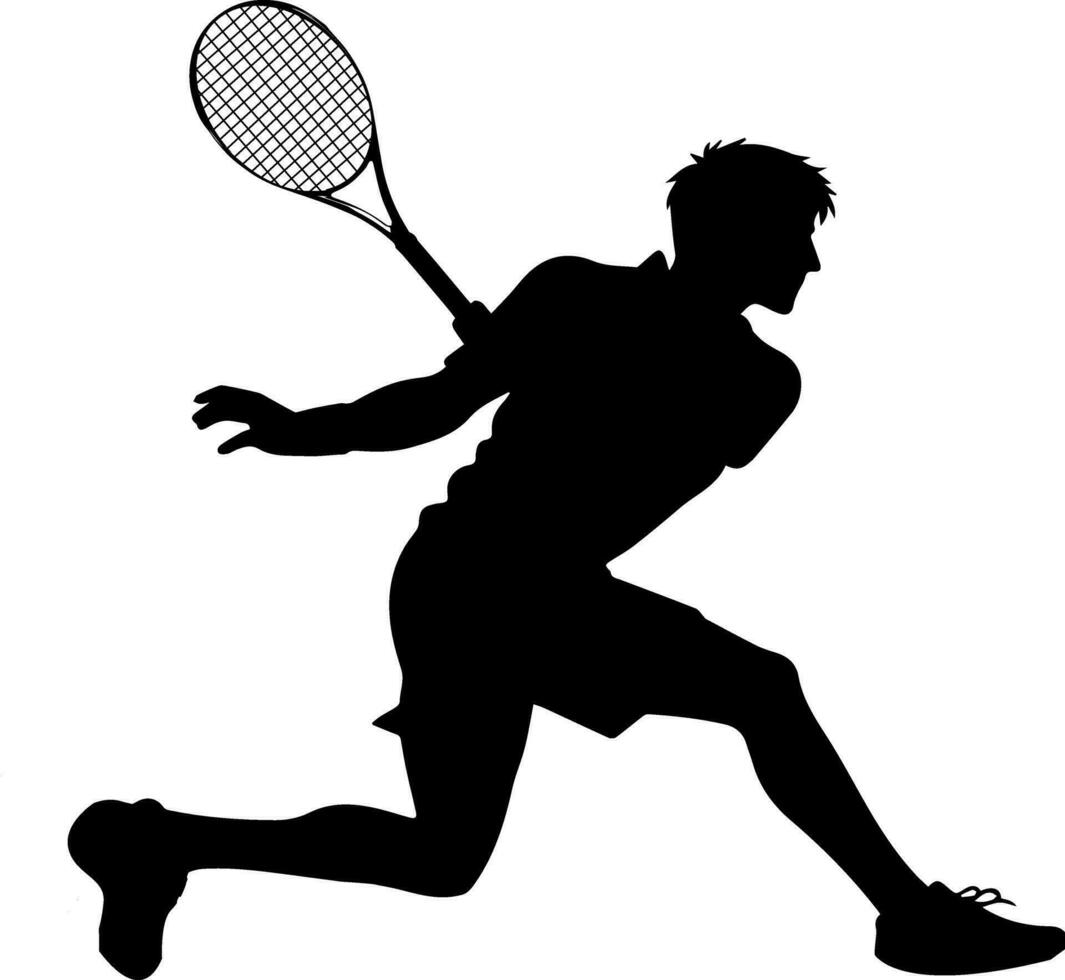 Tennis Player vector silhouette illustration 6