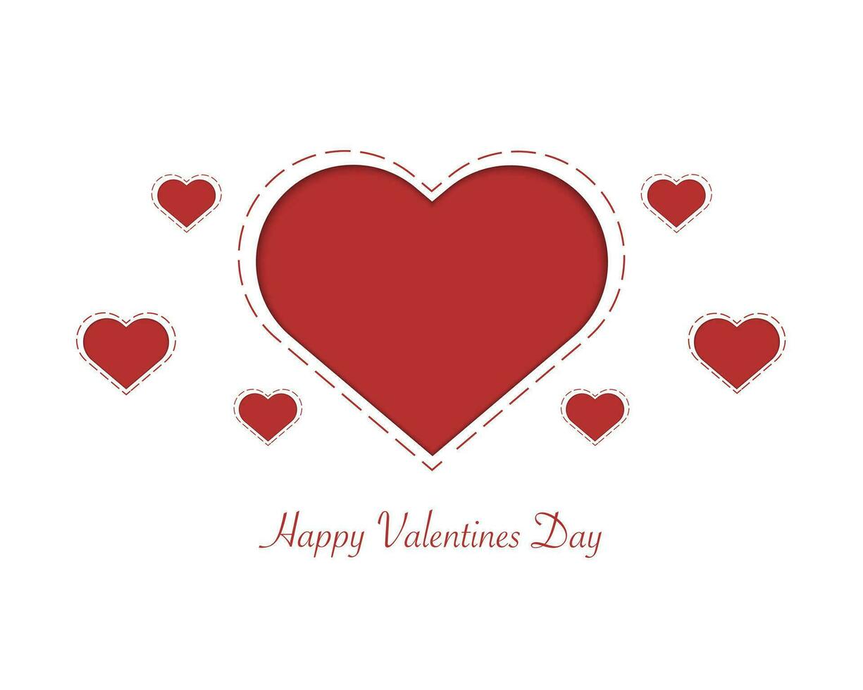 Happy Valentines Day With Hearts Paper vector