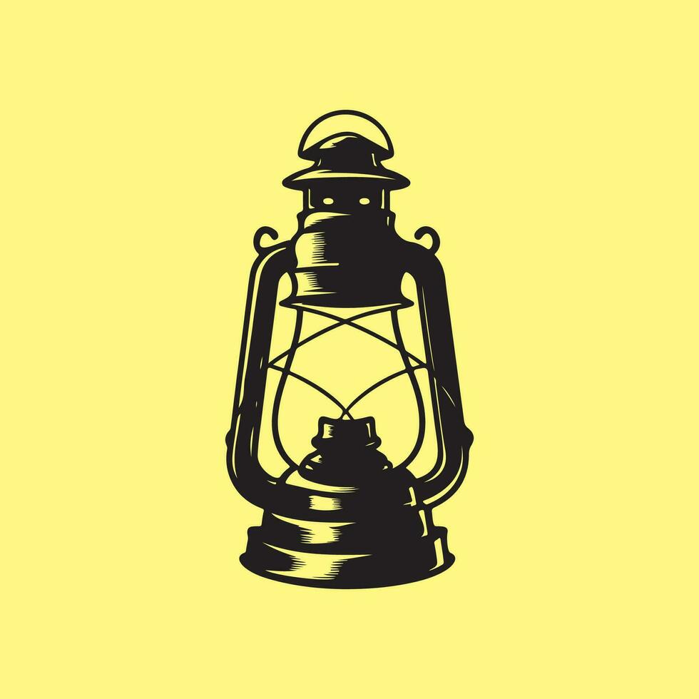 Oil lamp vector illustration, art and Design