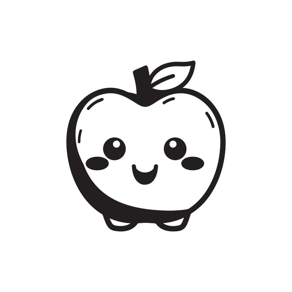 personaje de dibujos animados de manzana vector