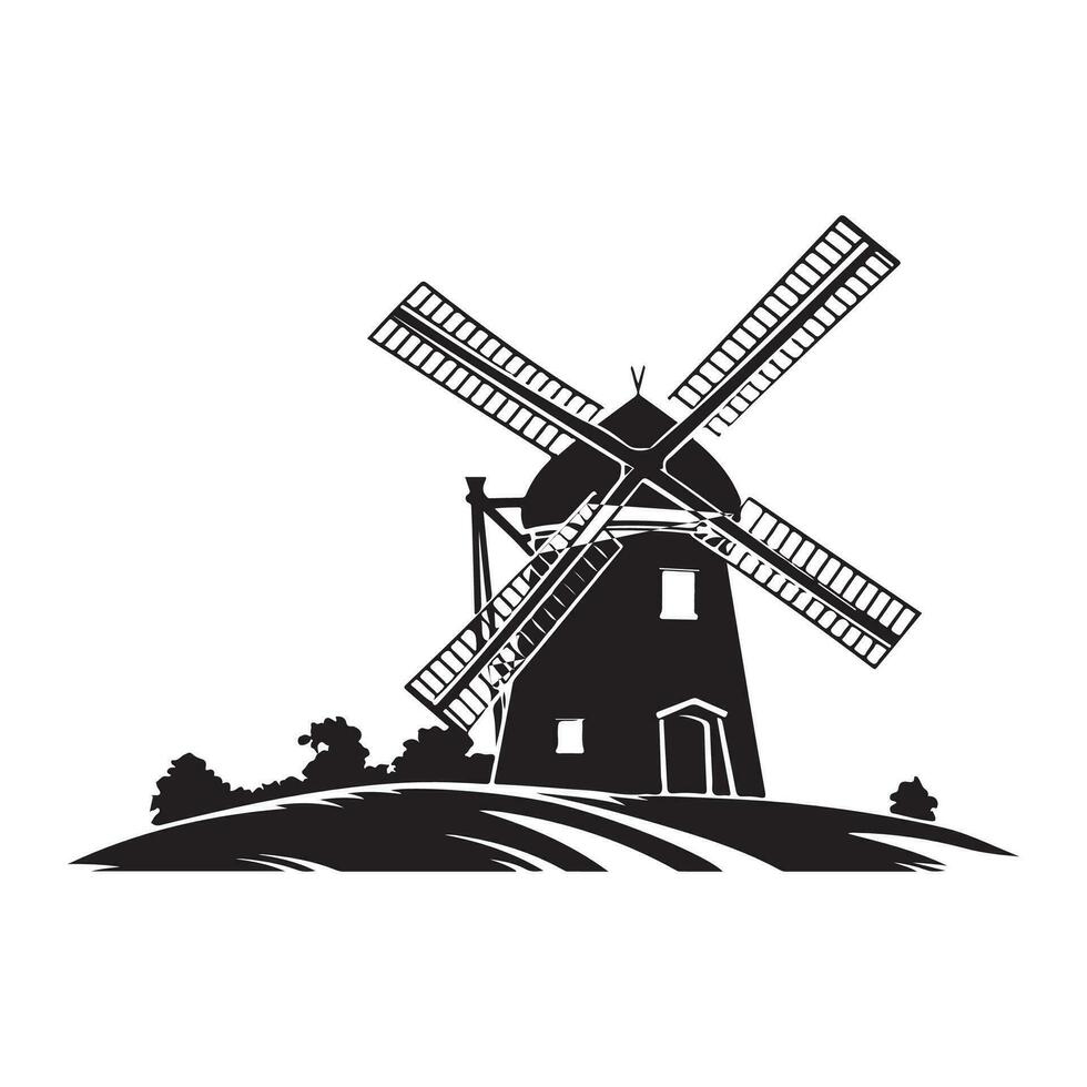 Windmill Image Vector, Art and Design vector