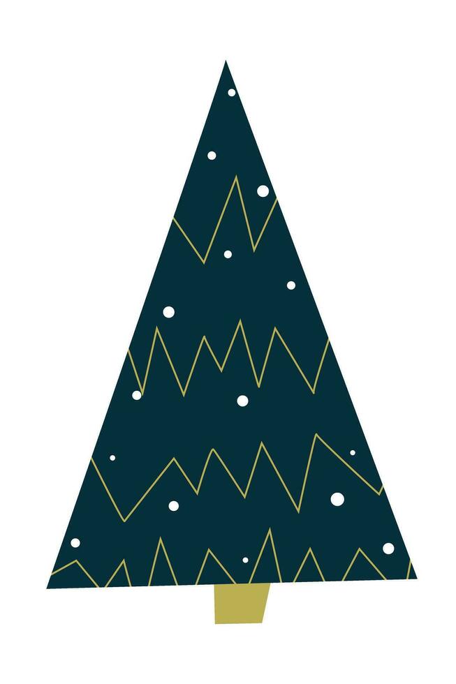 Decorated Christmas tree. Stylized Christmas tree. vector