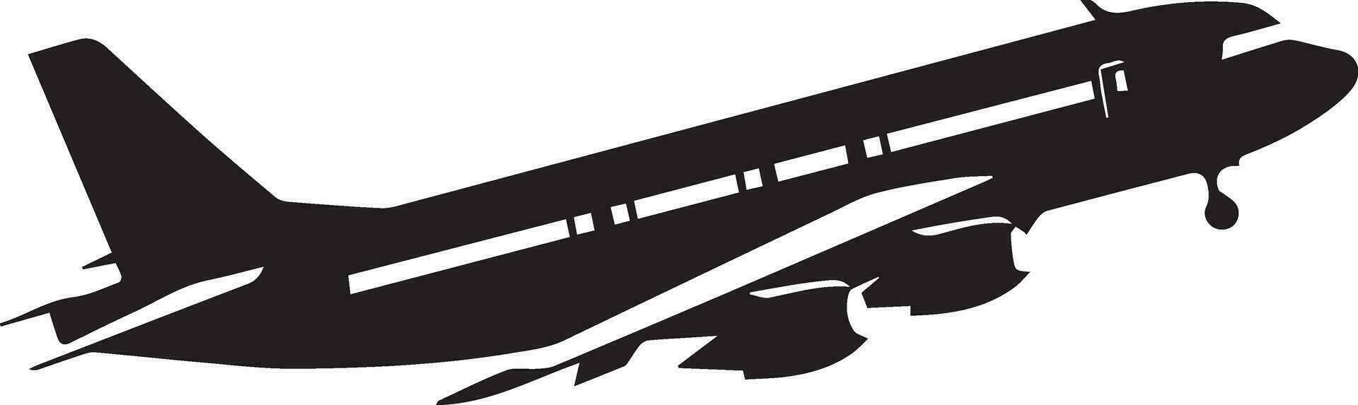 Airplane vector silhouette black color 2