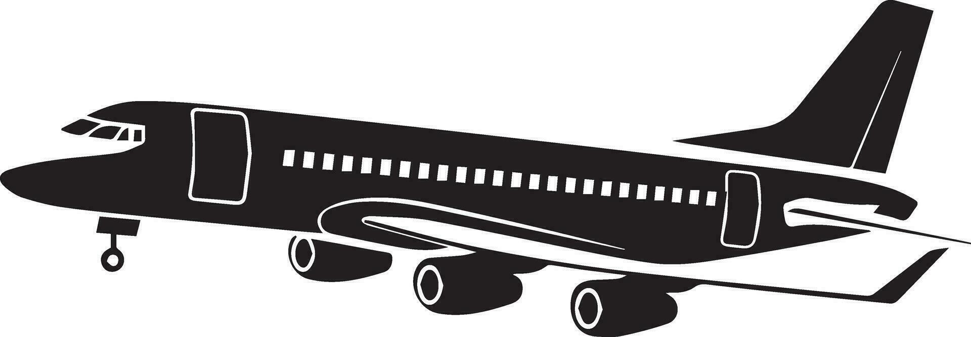 Airplane vector silhouette black color 5