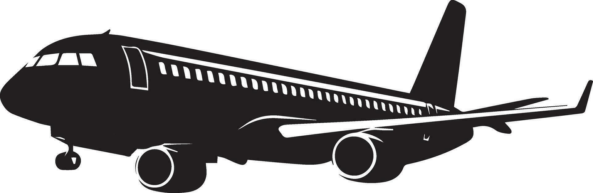 Airplane vector silhouette black color 3