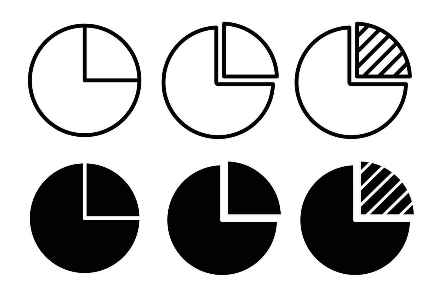 trimestre reporte tarta gráfico icono colocar. adecuado para móvil aplicación, y sitio web ui diseño. vector