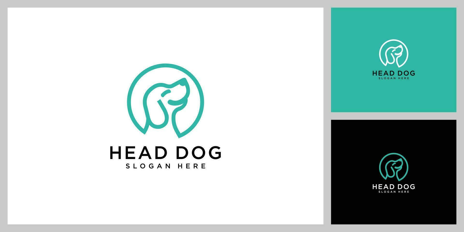 dog head vector design line style