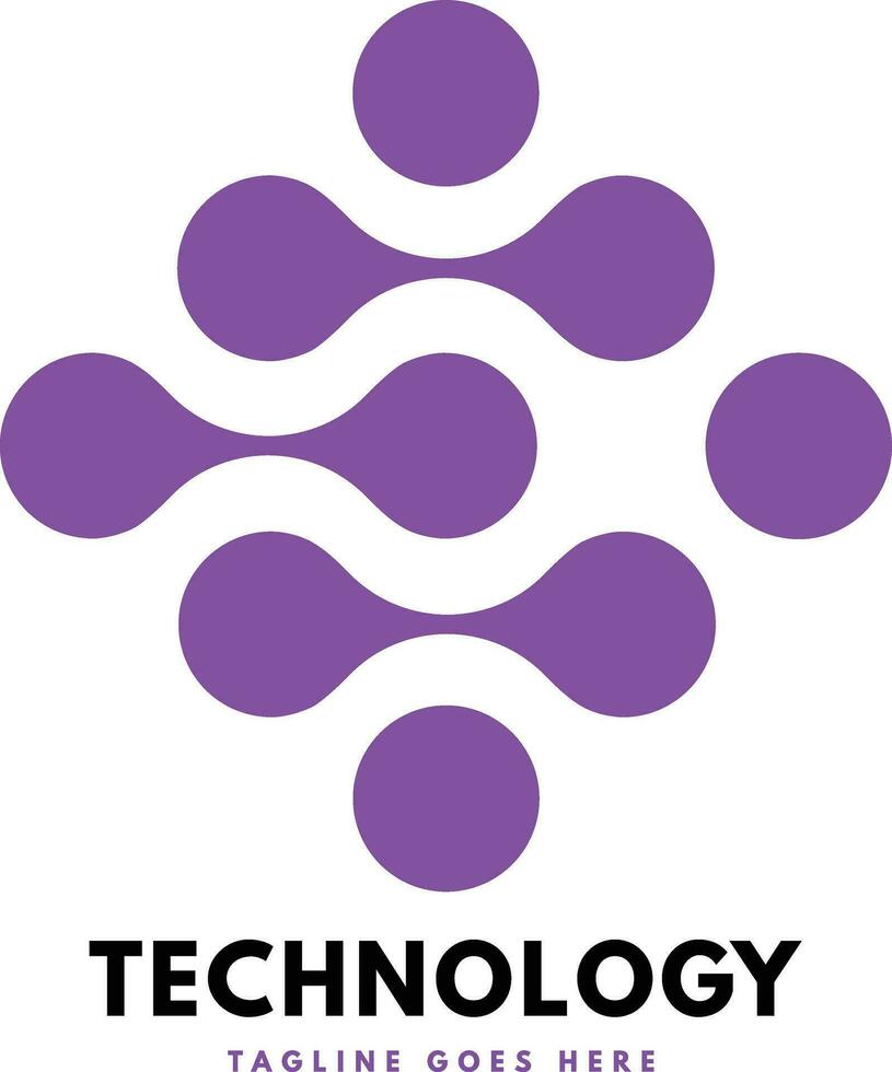 Technology and teamwork logo template design vector