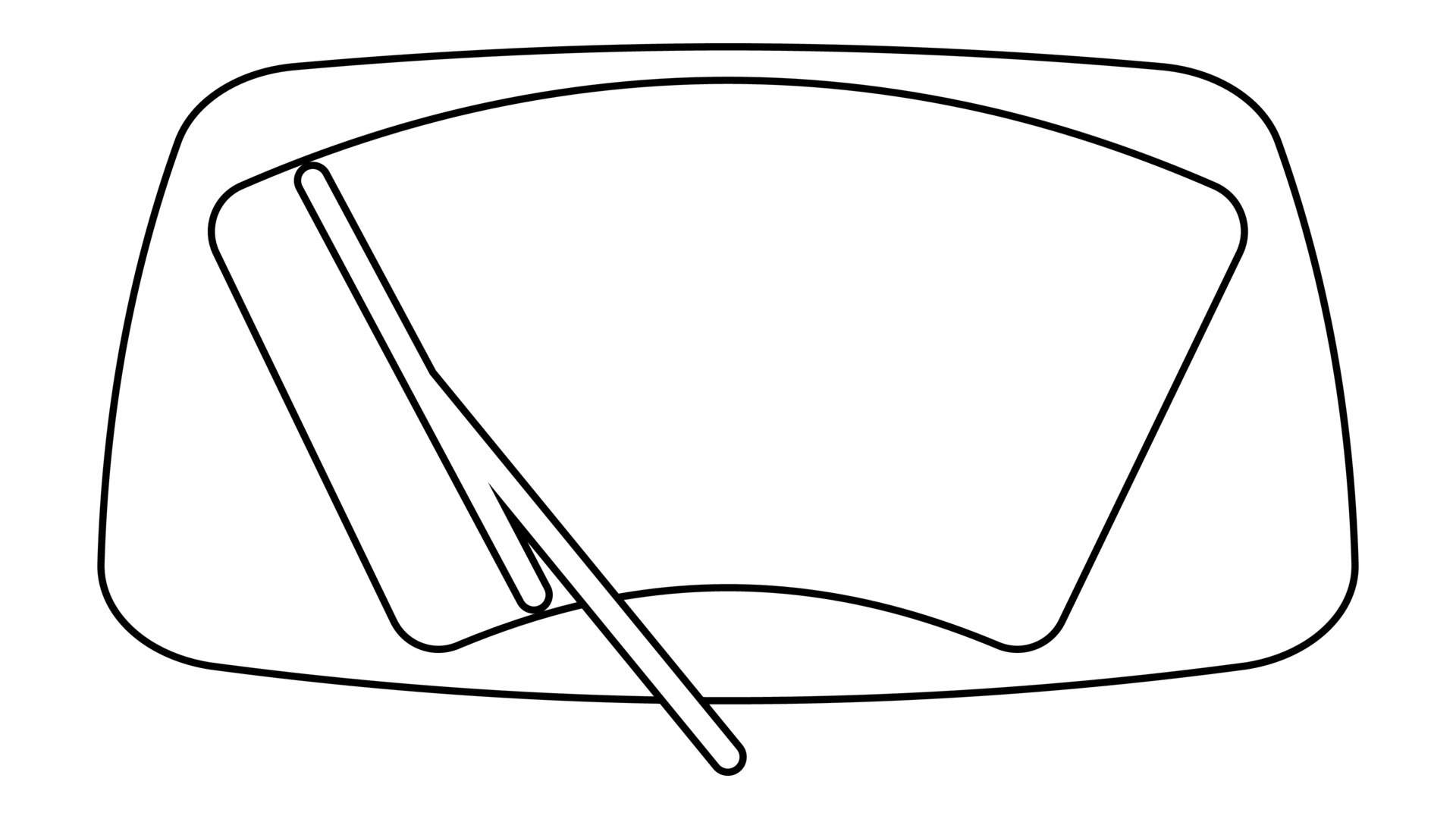 Car windshield wiper, car windshield wiper cleaning icon outlines