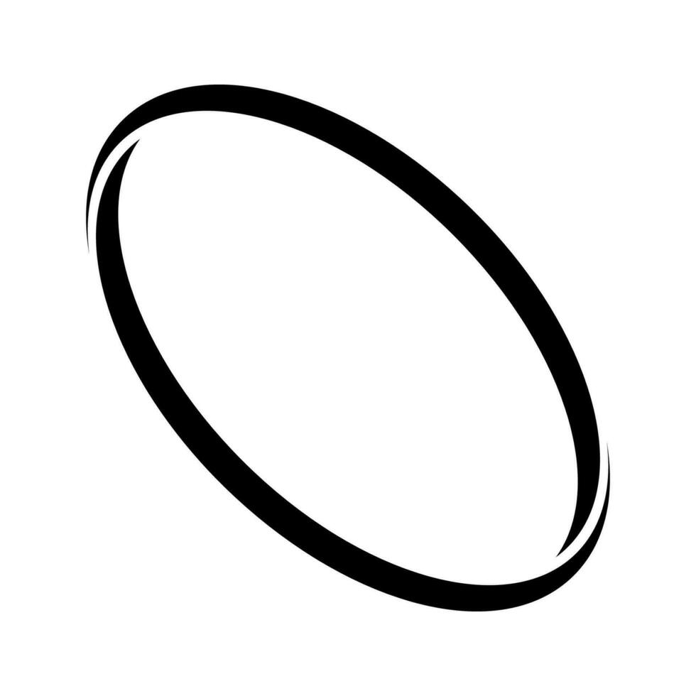 Oval banner frame, border freehand drawing, round markers highlighting text vector