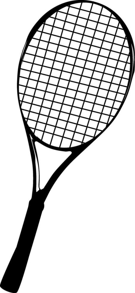 Tennis bat vector silhouette