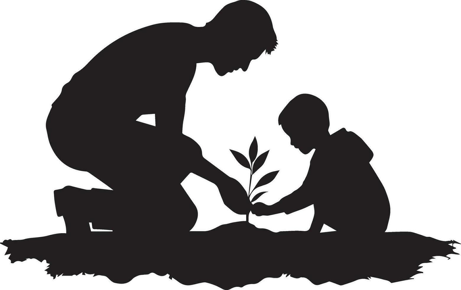 tree plantation vector silhouette 5